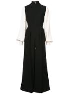Ganni High Neck Printed Jumpsuit - Black