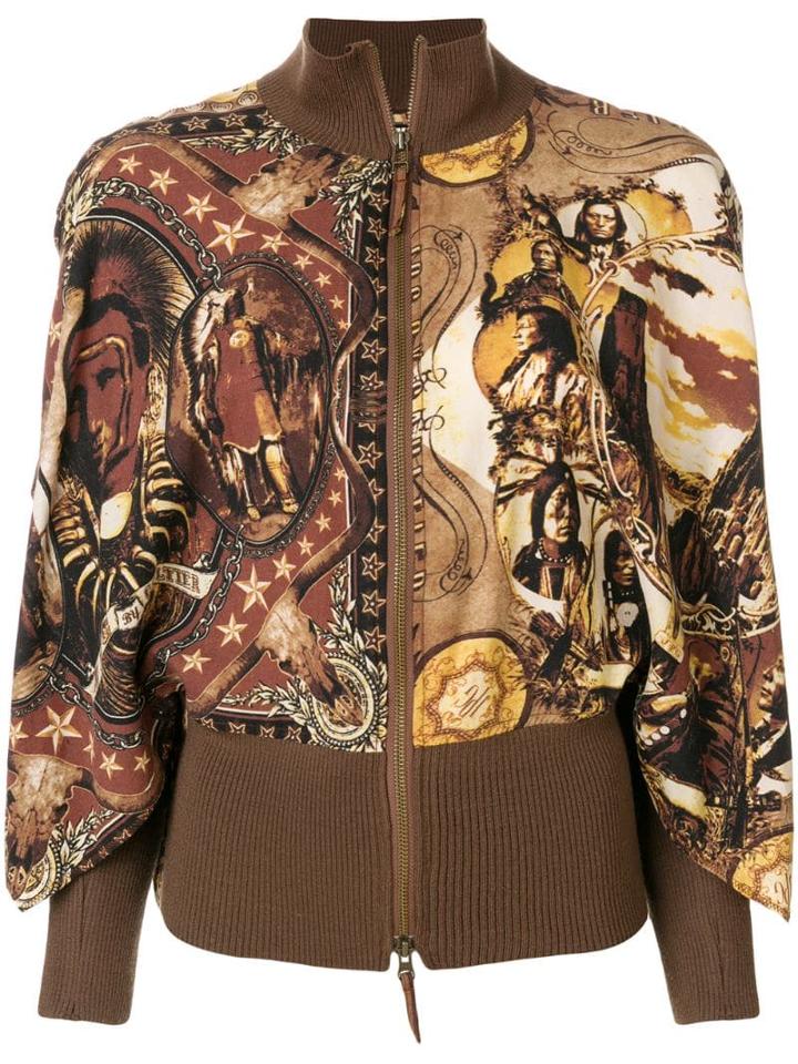 Jean Paul Gaultier Pre-owned Ribbed Detail Printed Jacket - Brown
