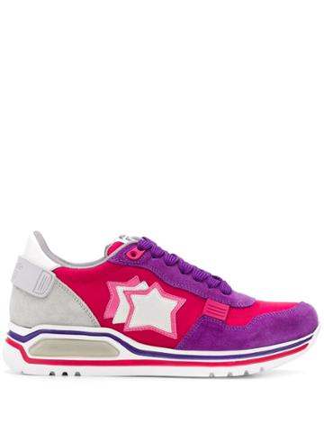 Atlantic Stars Contrast Star Patch Sneakers - Purple