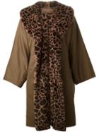Yves Saint Laurent Vintage Oversized Coat, Women's, Size: 38, Brown, Cotton/lamb Fur
