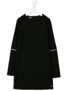 Dsquared2 Kids - Zip Detail Sleeve Dress - Kids - Nylon/spandex/elastane/rayon - 14 Yrs, Black