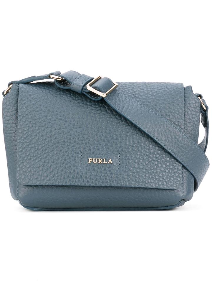 Furla - Grained Effect Crossbody Bag - Women - Leather - One Size, Blue, Leather
