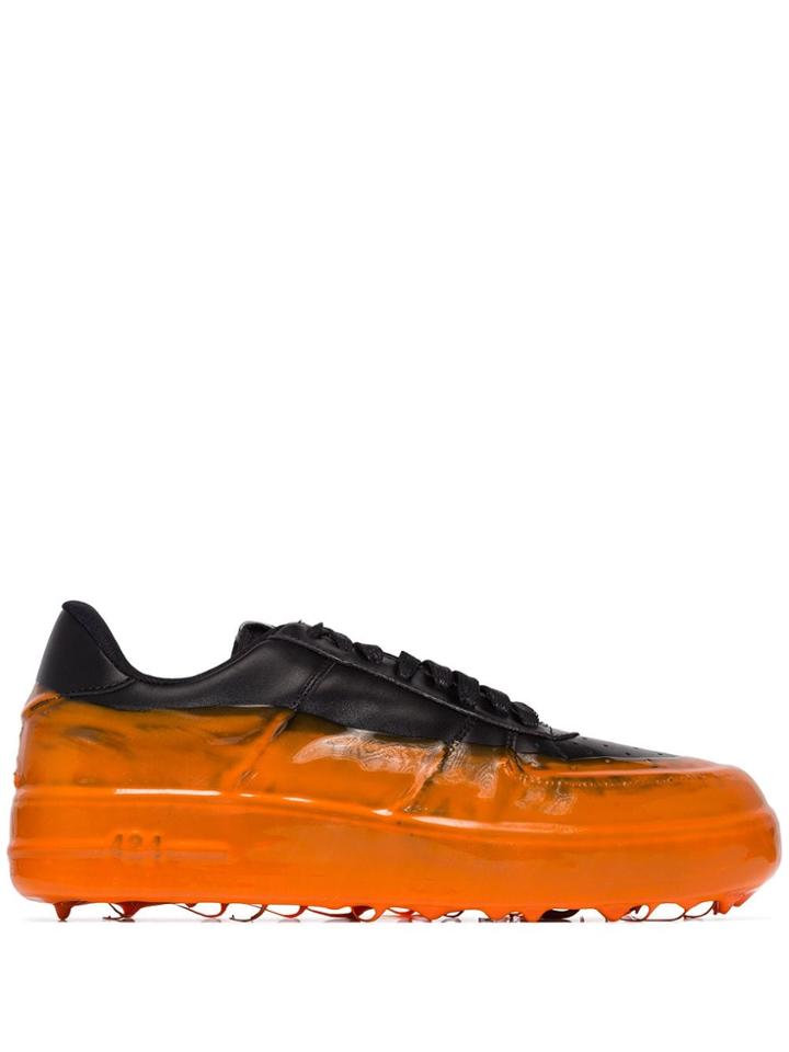 424 Dipped Orange And Black Low Top Sneakers