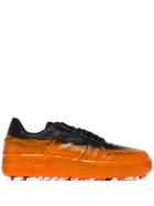424 Dipped Orange And Black Low Top Sneakers