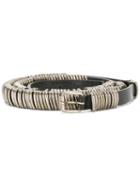 Ann Demeulemeester Loops Embellished Belt, Men's, Size: Medium, Black, Leather/metal