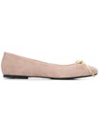 Anna Baiguera Bow Front Ballerina Shoes - Nude & Neutrals