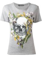 Alexander Mcqueen - Skull Print T-shirt - Women - Cotton - 38, Grey, Cotton