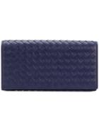 Bottega Veneta Woven Foldover Wallet - Blue