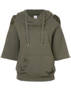 Nsf Distressed Hooded Top - Grey