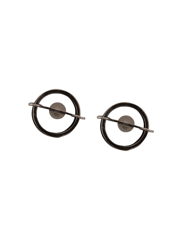 Ann Demeulemeester Circle Bar Earrings - Silver