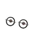 Ann Demeulemeester Circle Bar Earrings - Silver