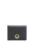 Fendi Small F Logo Wallet - Black