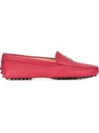 Tod S Gommino Driving Shoes, Women's, Size: 37.5, Pink/purple, Calf Leather/leather/rubber