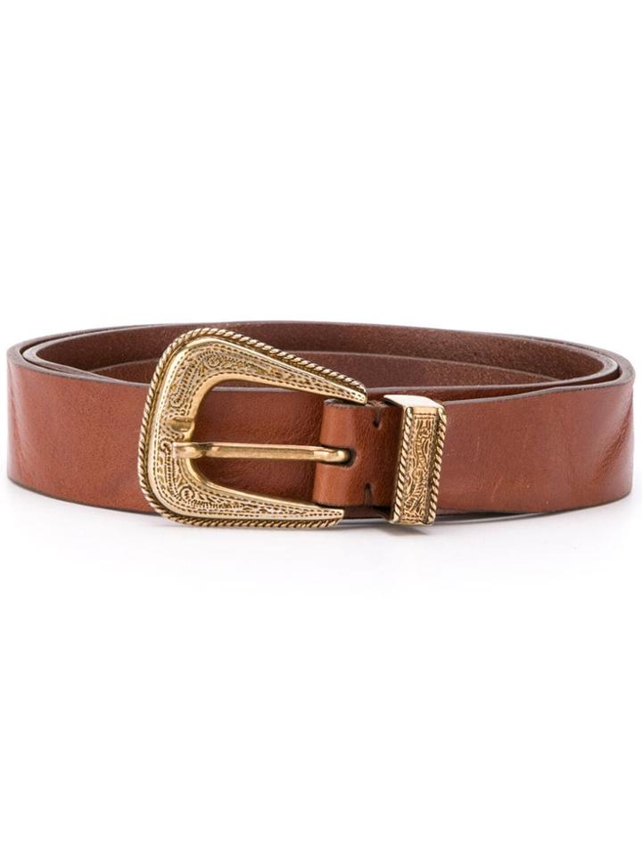 Brunello Cucinelli Carved Buckle Belt - Brown