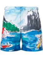 Orlebar Brown Beach Painting Print Swim Shorts - Multicolour