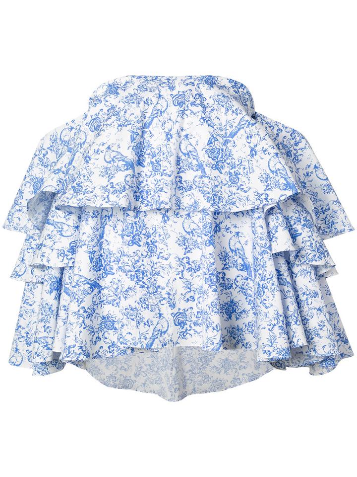 Caroline Constas - Carmen Top - Women - Cotton/nylon/polyurethane - Xs, Blue, Cotton/nylon/polyurethane