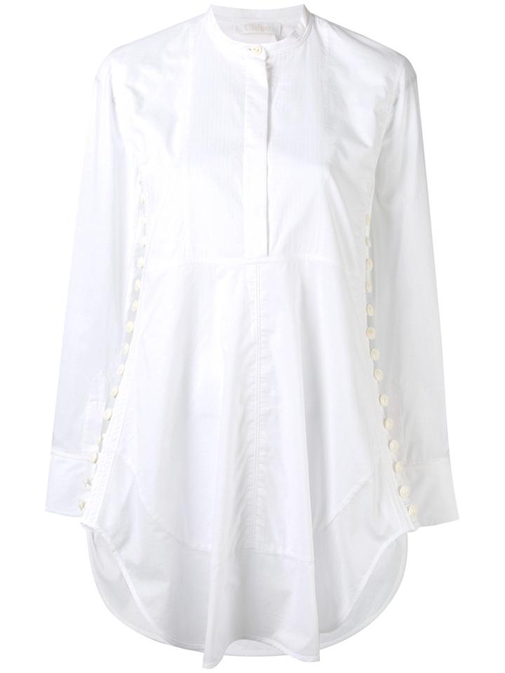 Chloé Side Button Tunic Shirt - White