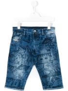 Diesel Kids - Printed Denim Shorts - Kids - Cotton/polyester/spandex/elastane - 12 Yrs, Blue