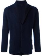 Lardini Woven Single Breasted Blazer, Men's, Size: Large, Blue, Polyamide/mohair/wool