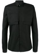 Les Hommes - Chest Pocket Fitted Shirt - Men - Cotton/spandex/elastane - 50, Black, Cotton/spandex/elastane