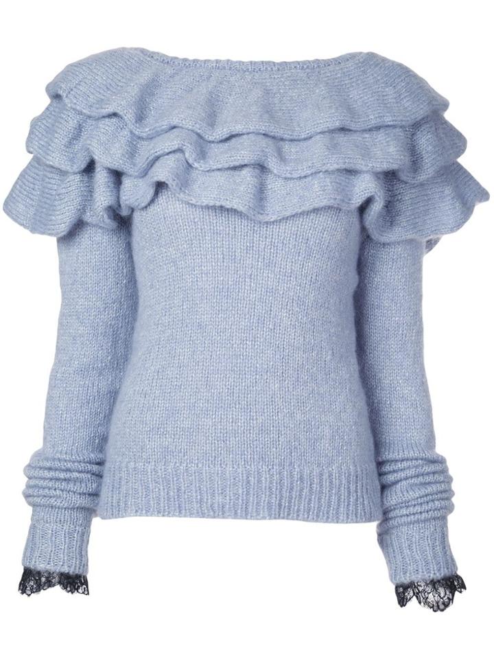 Philosophy Di Lorenzo Serafini Ruffled Neck Jumper - Blue