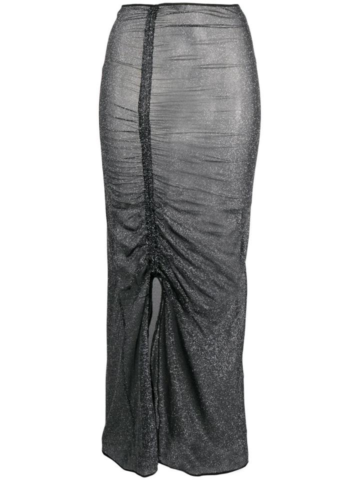 Oseree Metallic Gathered Skirt