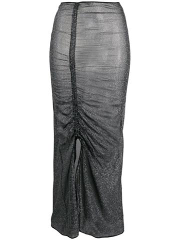Oseree Metallic Gathered Skirt