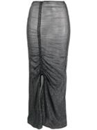 Oseree Metallic Gathered Skirt