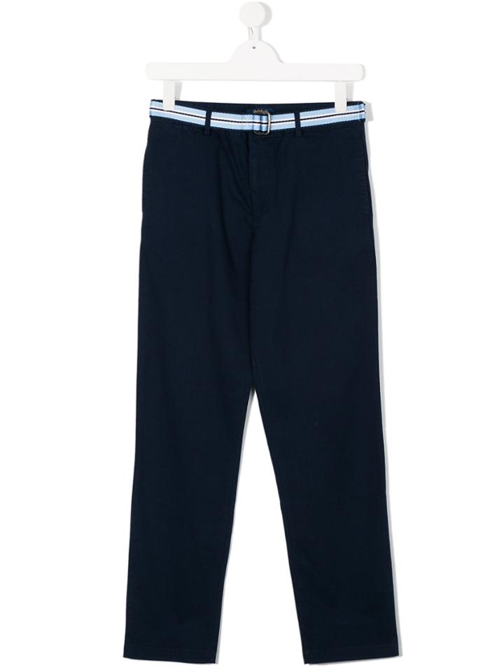 Ralph Lauren Kids Belted Chino Trousers - Blue