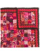 Salvatore Ferragamo Scialle Patchwork Print Square Scarf - Pink &