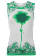Versace Collection - Neon Print Slim-fit Tank - Women - Silk/spandex/elastane - 42, Women's, Green, Silk/spandex/elastane