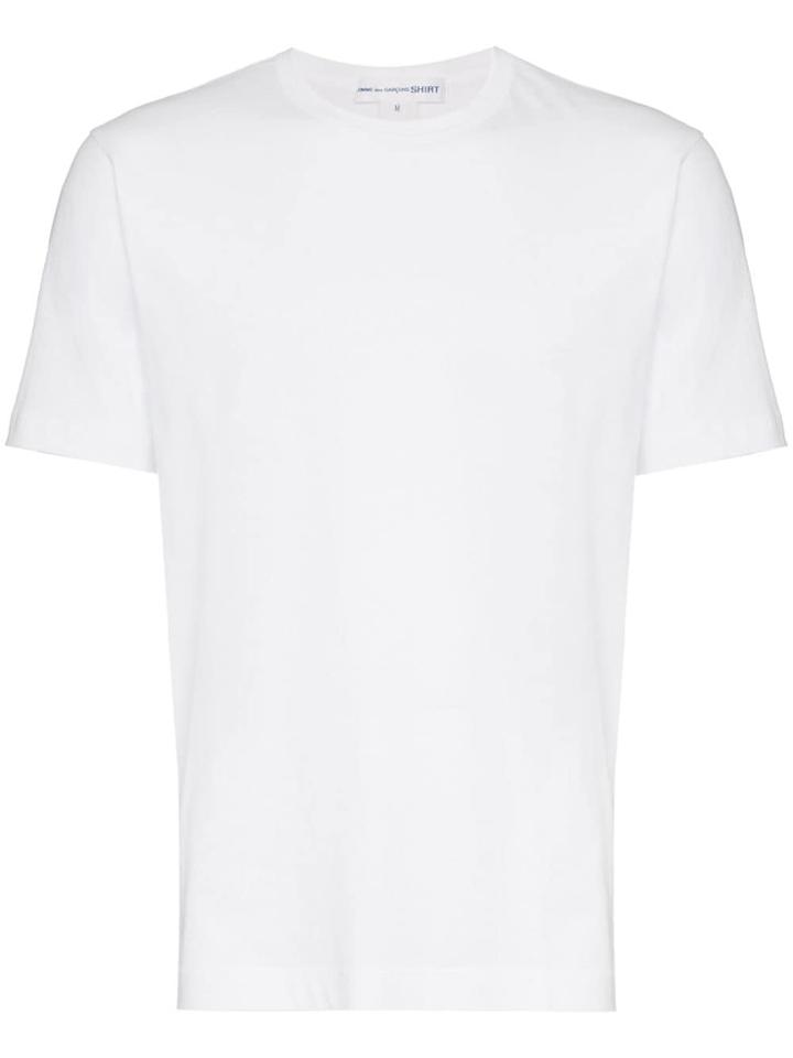 Comme Des Garçons Shirt Logo Print Crew Neck Cotton T-shirt - White