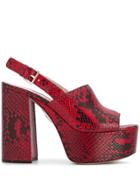 Miu Miu Python-print Sandals - Red