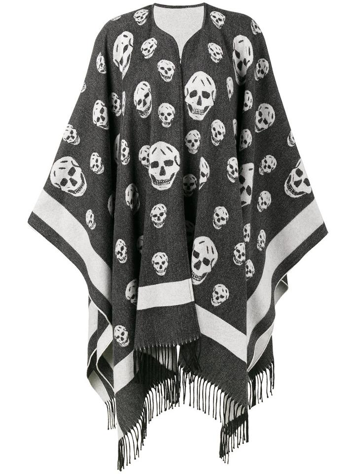 Alexander Mcqueen - Big Skull Cape Scarf - Women - Cashmere/wool - One Size, Black, Cashmere/wool