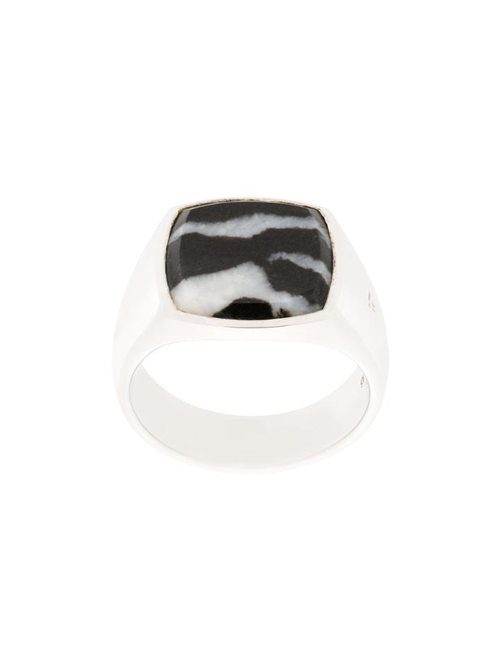 Tom Wood Cushion Zebra Ring - Metallic