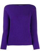 Prada Embroidered Logo Jumper - Purple
