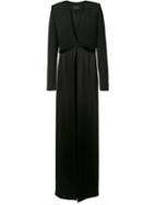 Brandon Maxwell Cut-off Detailing Layered Dres, Women's, Size: 6, Black, Silk/polyester/spandex/elastane/viscose