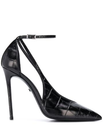 Grey Mer Look Lux Embossed Pumps - Black