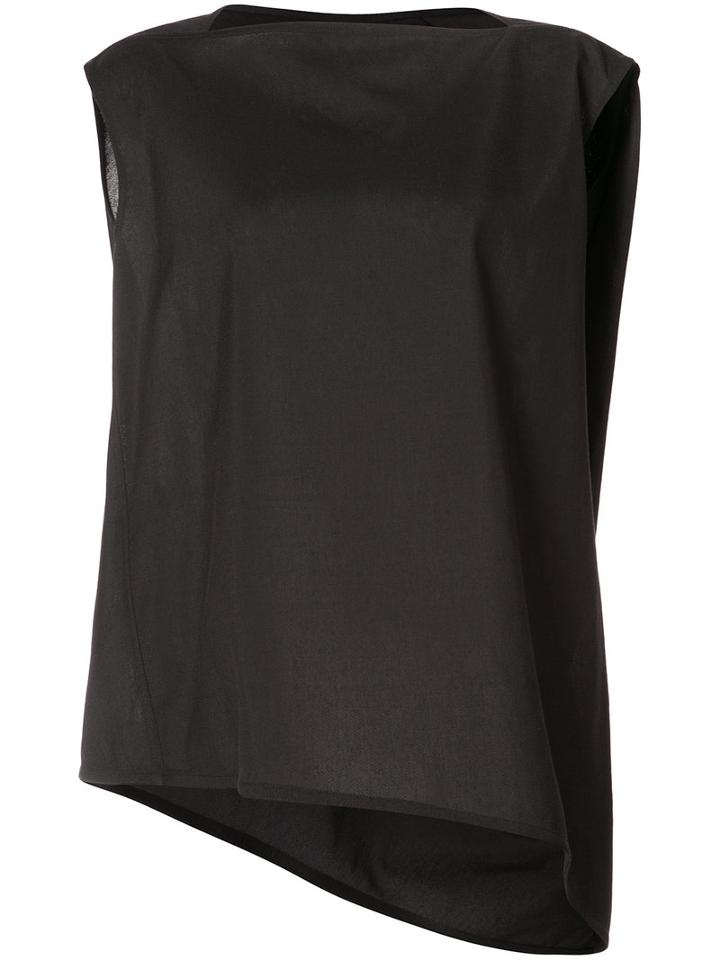 Rick Owens - Slash Neck Top - Women - Silk/cotton/viscose - 44, Black, Silk/cotton/viscose