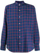 Finamore 1925 Napoli Check Print Long-sleeved Shirt - Blue
