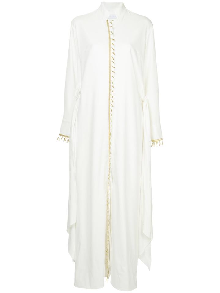 Osman Fringed Kimono Dress - White