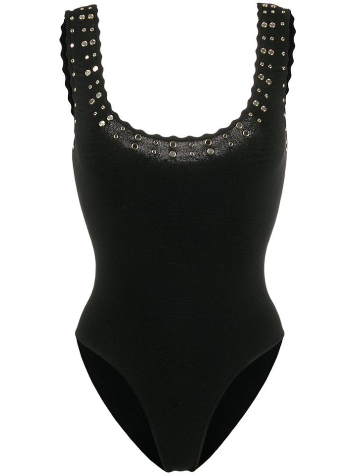 Sandro Paris Eyelet Detail Tank Top - Black