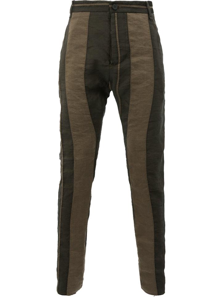 Masnada Striped Skinny Trousers - Brown