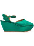 Marni Open Toe Wedges - Green