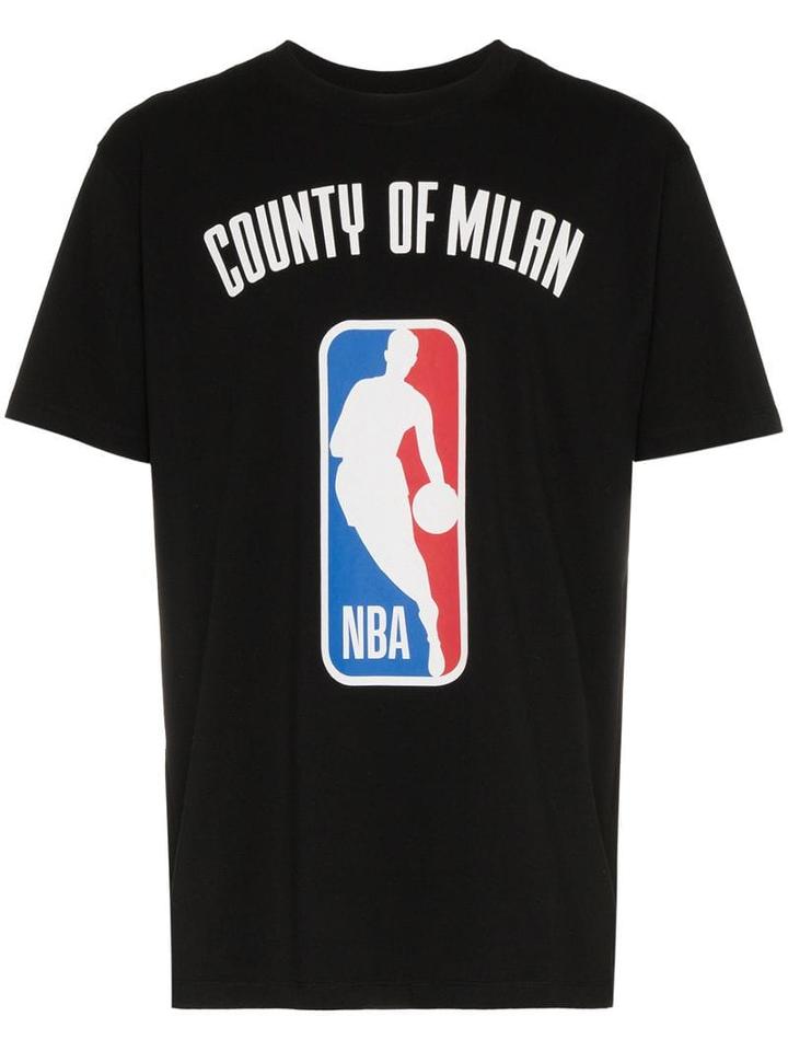 Marcelo Burlon County Of Milan X Nba Print Ribbed Neck T-shirt - Black