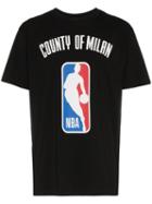Marcelo Burlon County Of Milan X Nba Print Ribbed Neck T-shirt - Black