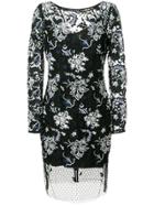 Dvf Diane Von Furstenberg Floral Lace Overlay Dress - Black