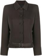 Prada Vintage 1990's Slim Belted Jacket - Black