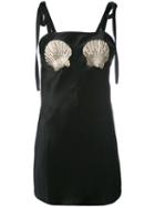 Attico - Shell Embroidered Dress - Women - Acetate/viscose/pvc/glass - 3, Black, Acetate/viscose/pvc/glass