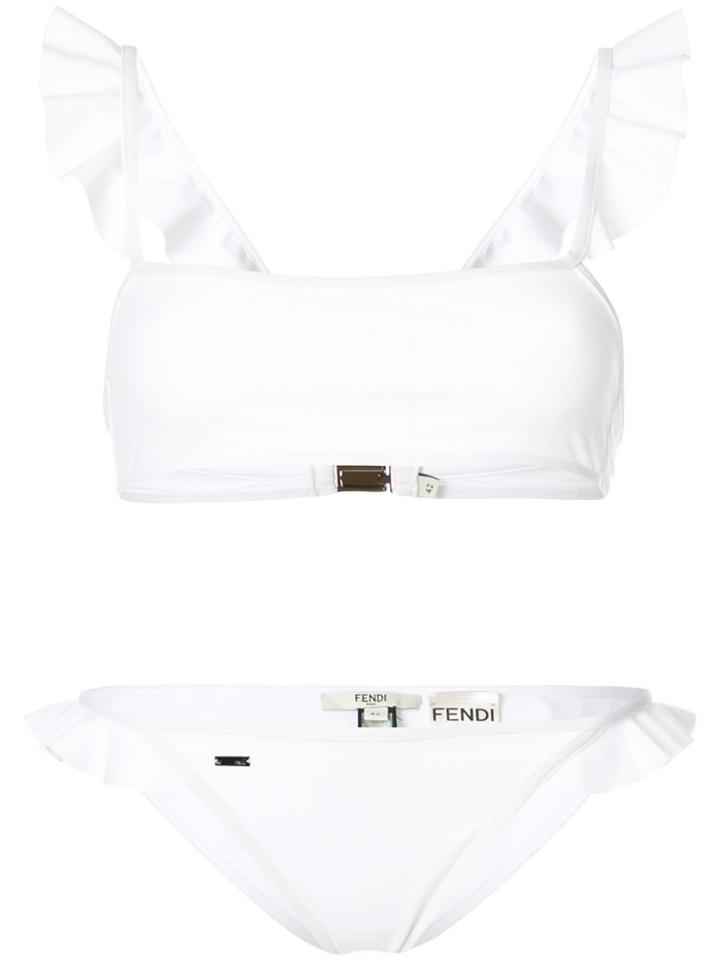 Fendi Frill Trim Bikini - White